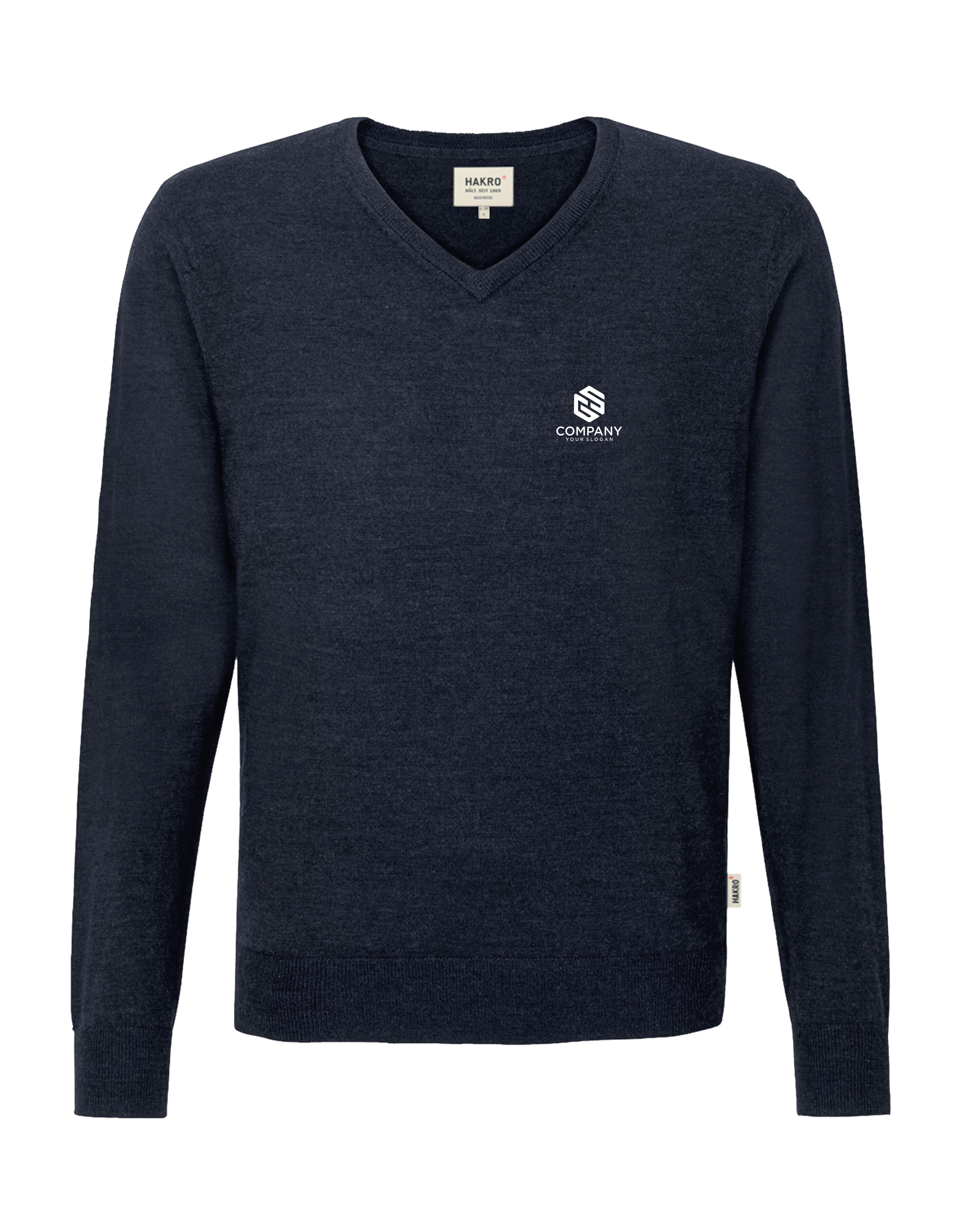V-Pullover Merino-Wolle