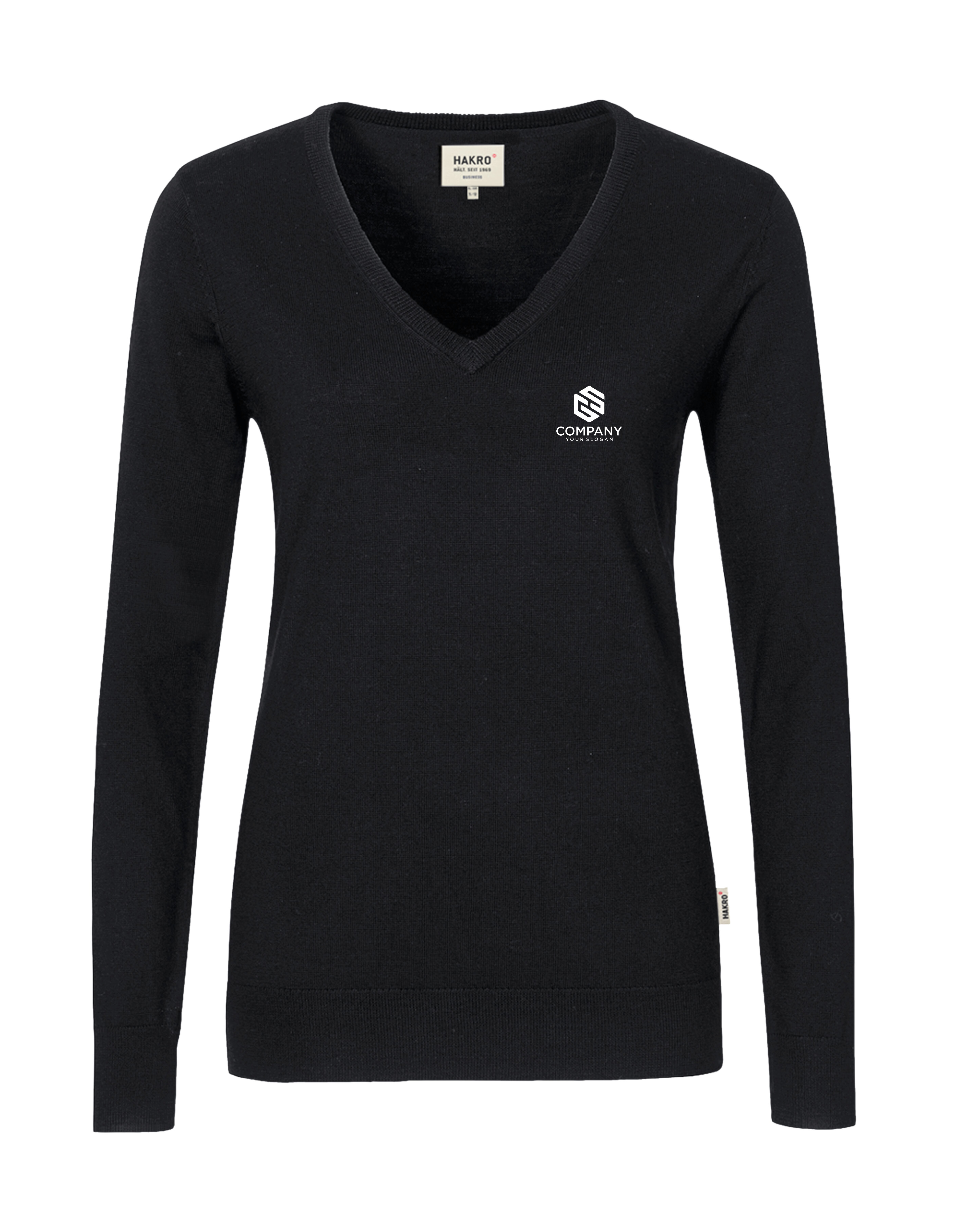 Damen V-Pullover Merino-Wolle